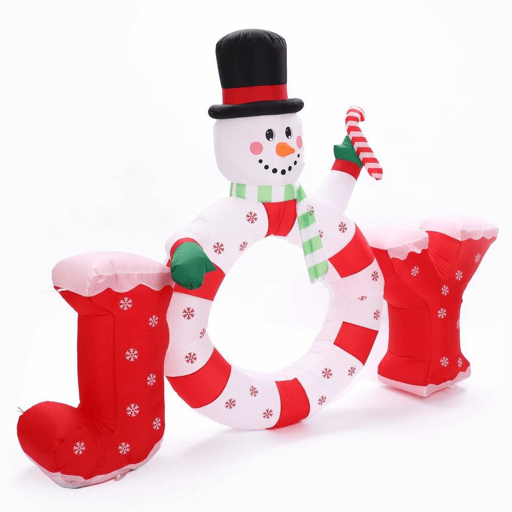 6Ft. "JOY" Inflatable Snowman - Hearth Home & Living