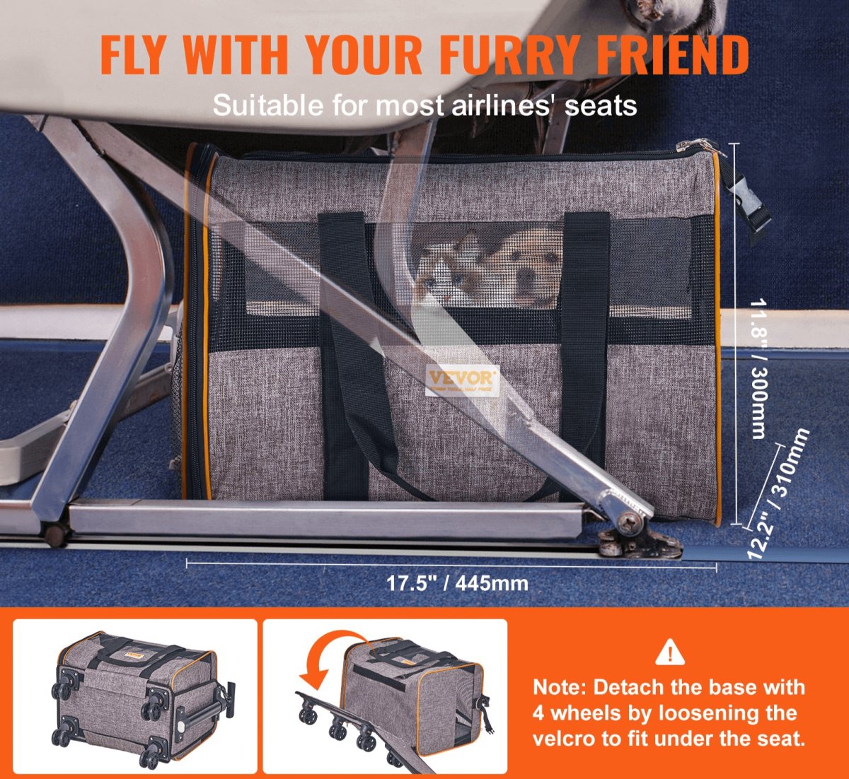 Airline - Approved Pet Carrier with Wheels - Hearth Home & Living