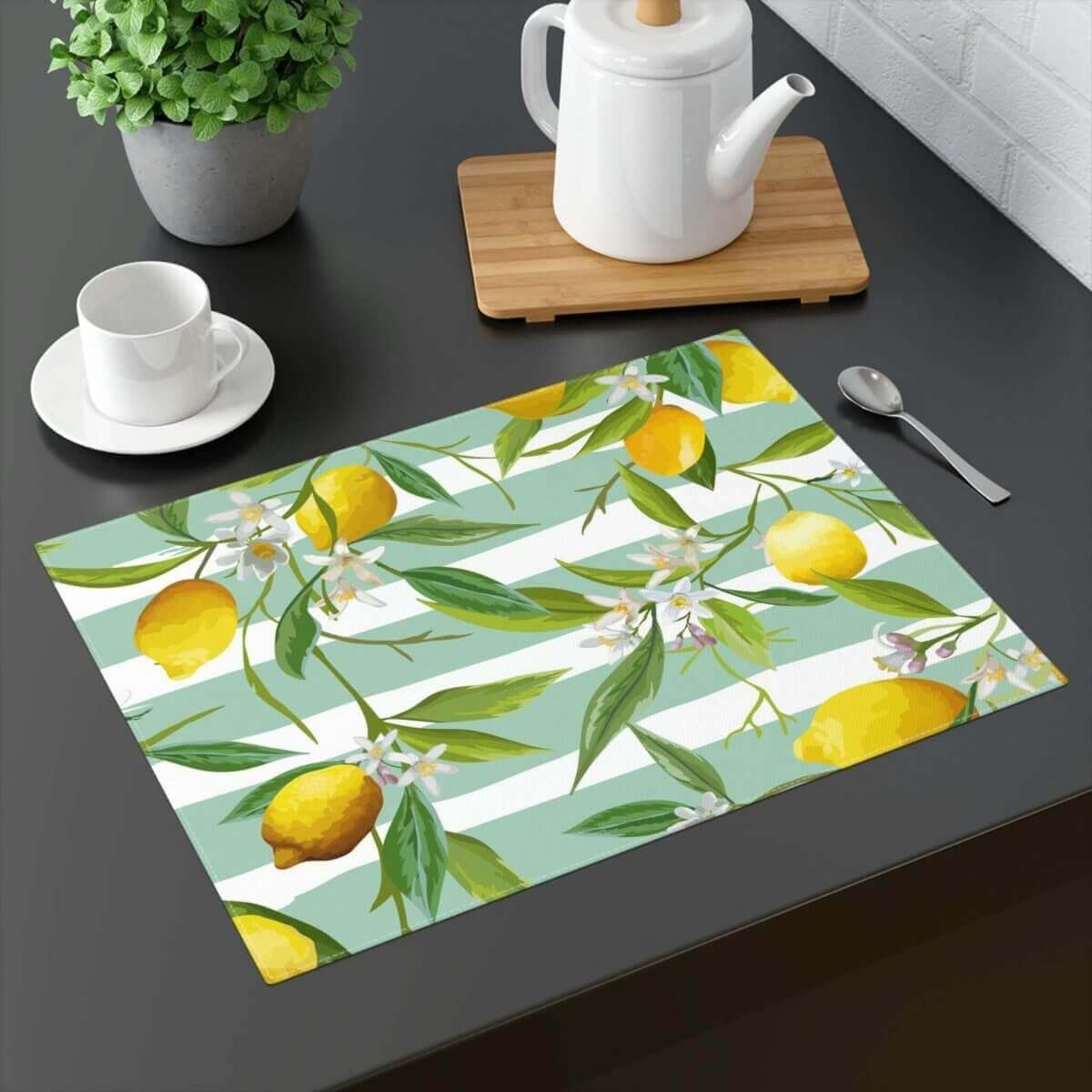 Cotton Placemat - Lemons Design - Hearth Home & Living