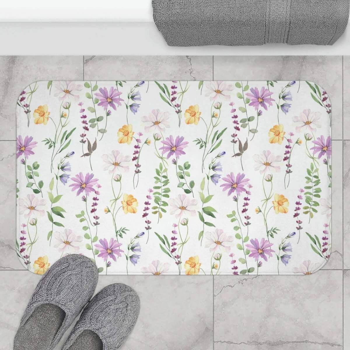 Floral Patterned Bath Mat - Hearth Home & Living