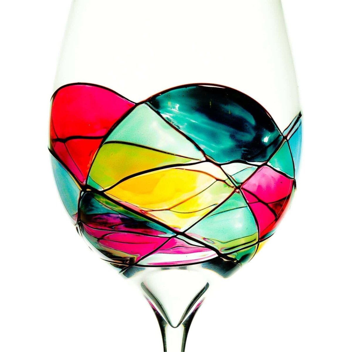 Hand Painted Wine Glasses, Set of 2 Extra Large Goblets - Hearth Home & Living