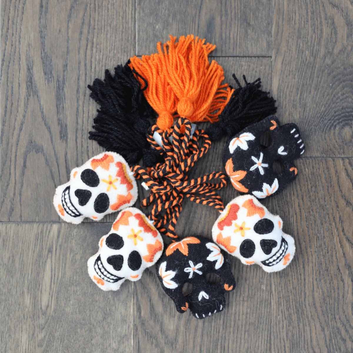 Handcrafted Artisan Skull Halloween Mantle Garland - Hearth Home & Living