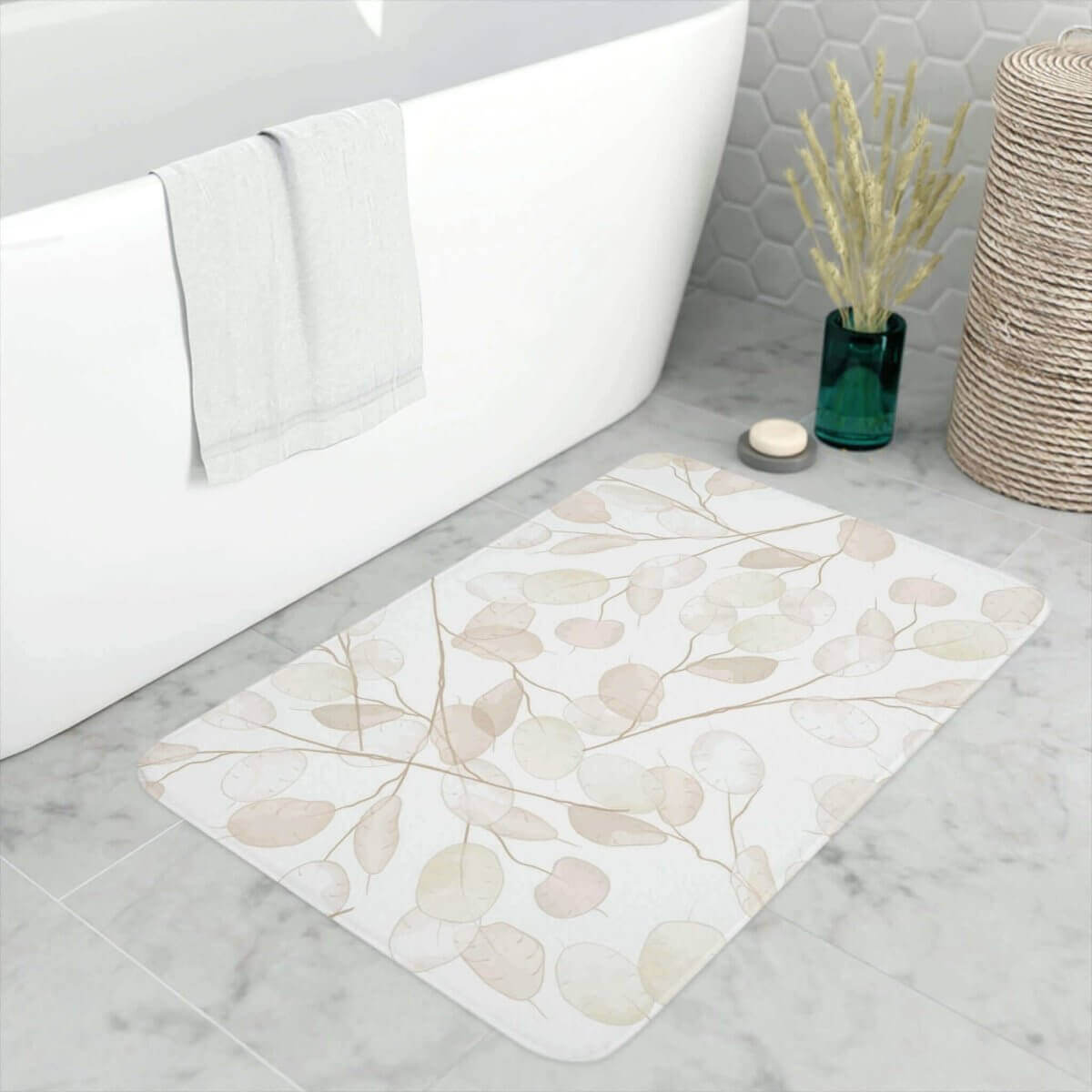 Lunaria Floral Bath Mat - Hearth Home & Living