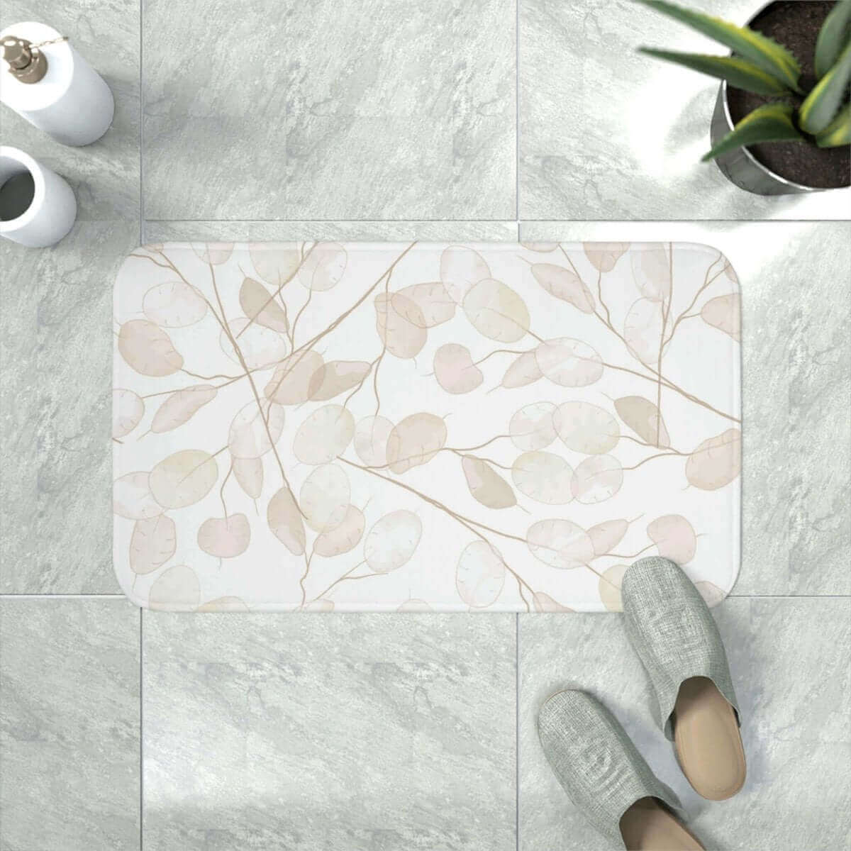 Lunaria Floral Bath Mat - Hearth Home & Living