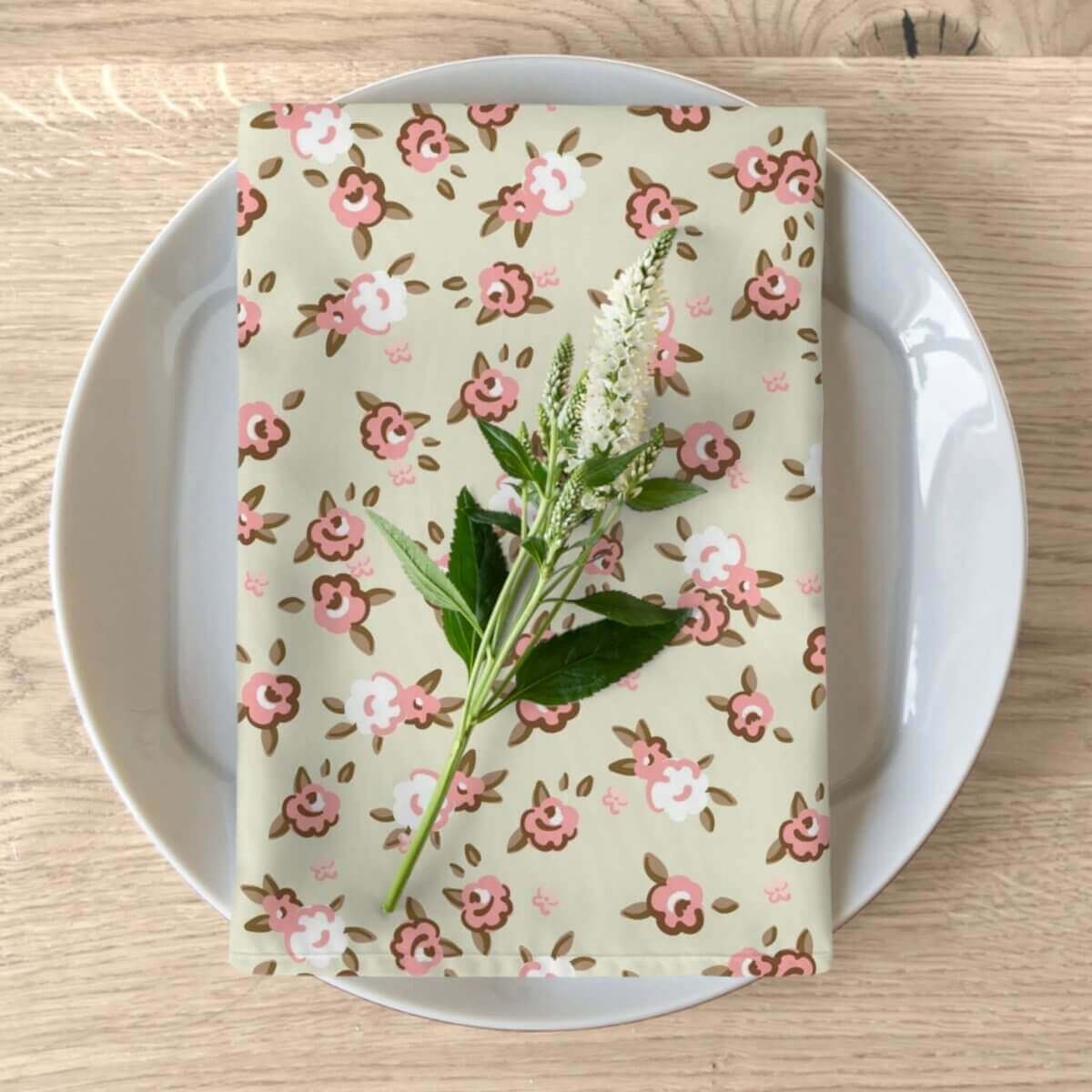 Mint & Pink English Rose Napkins Set| Hearth Home & Living - Hearth Home & Living