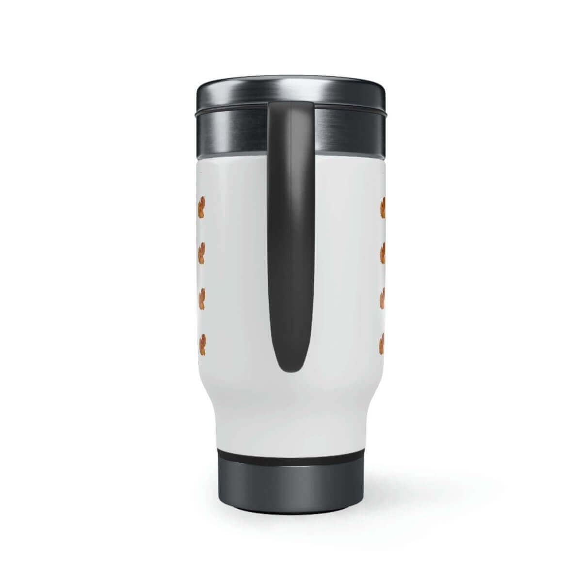Orange & White Floral Travel Mug with Handle, 14oz. - Hearth Home & Living