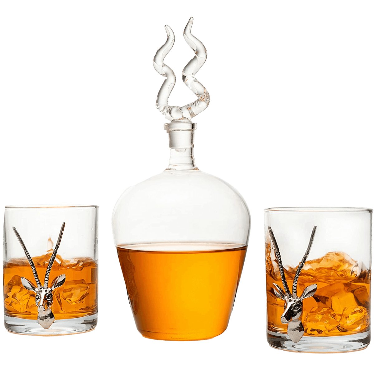 Stag Antler Whiskey Decanter with Glasses - Hearth Home & Living