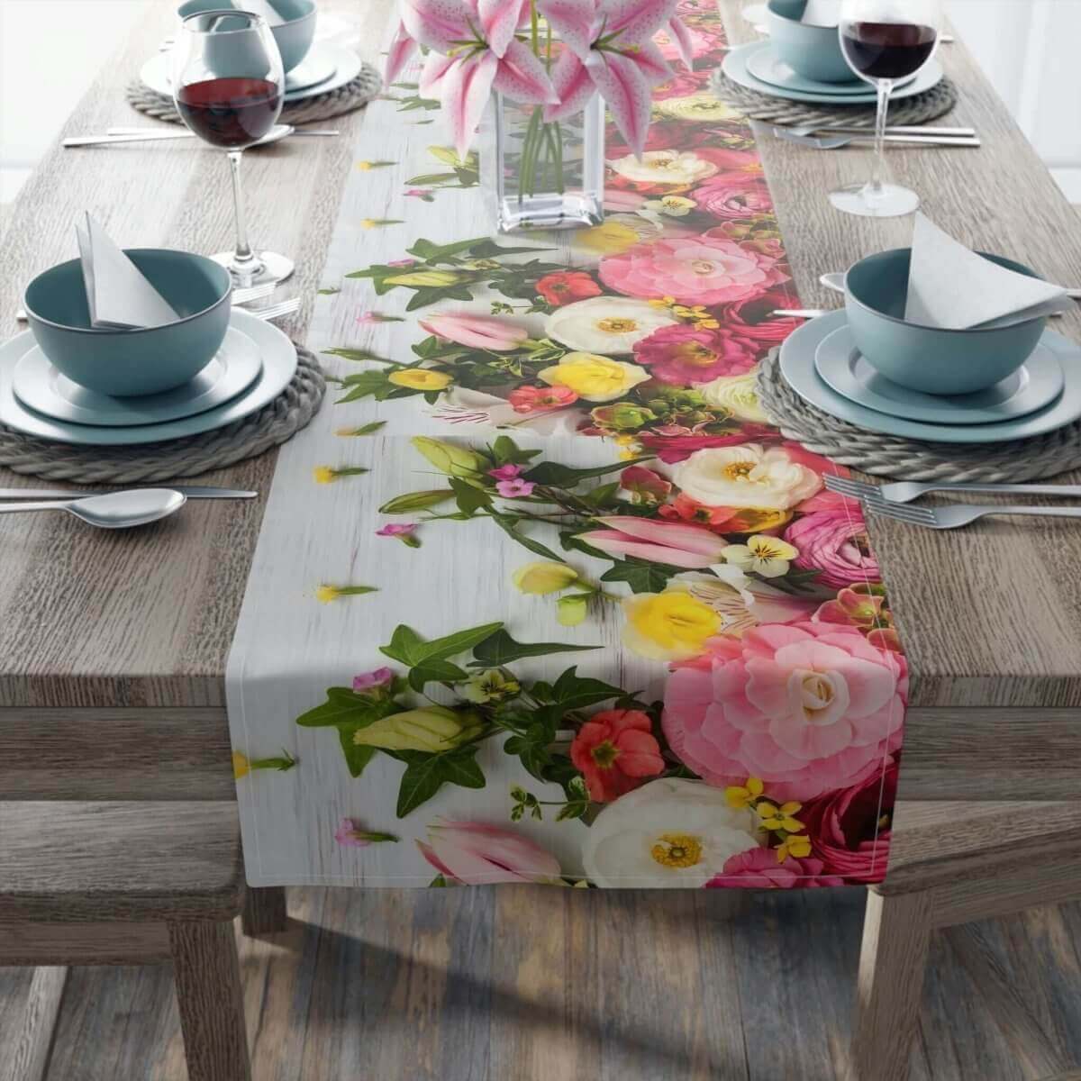 Table Runner - Garden Flowers Design - Hearth Home & Living