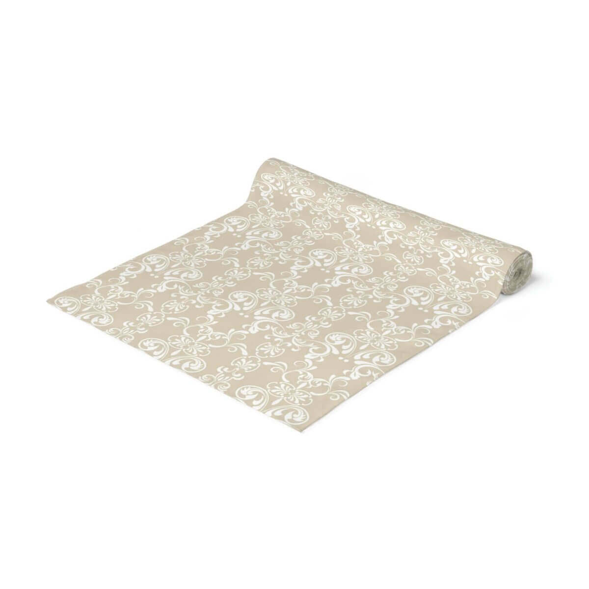 Tan & White Floral Pattern Table Runner - Hearth Home & Living
