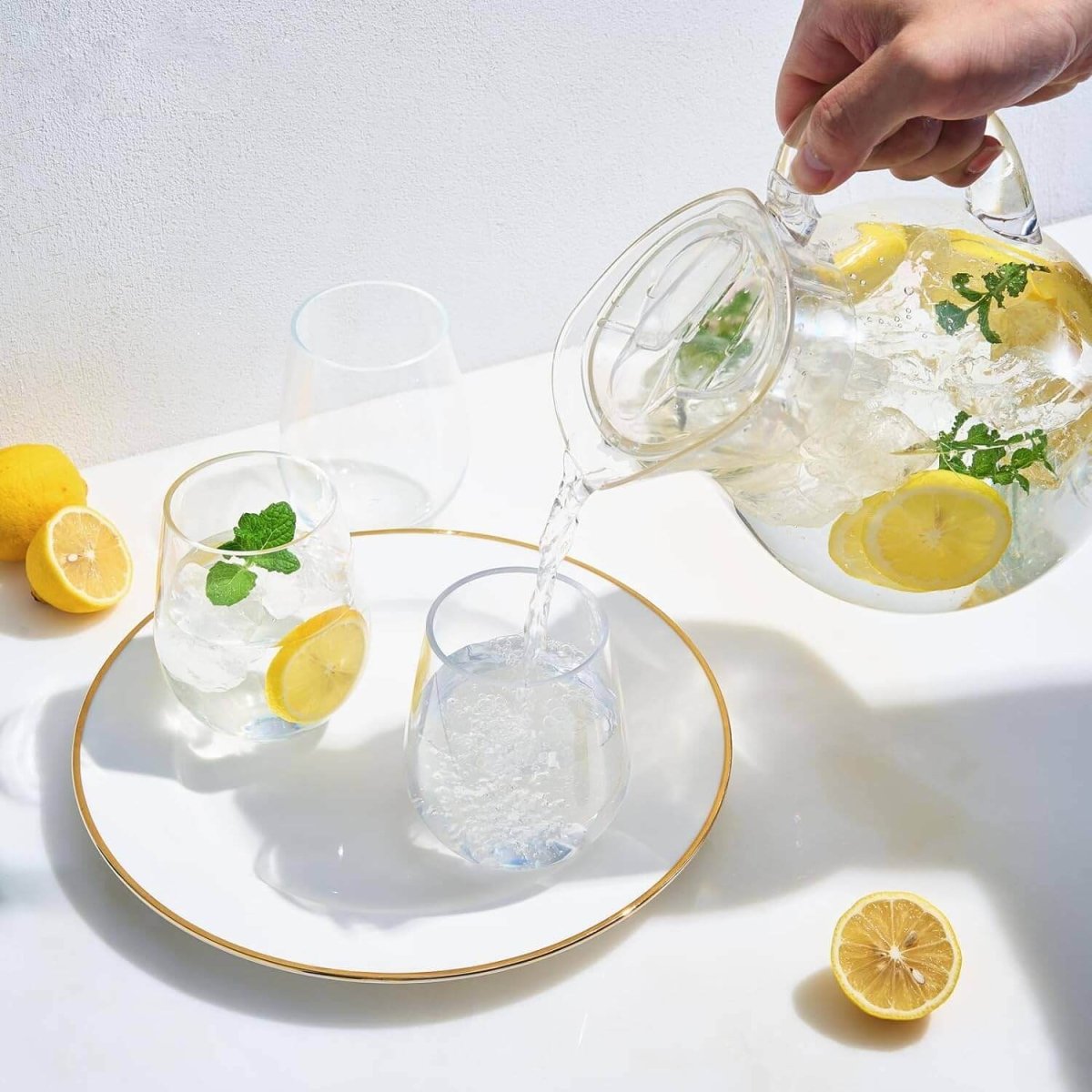 Unbreakable Acrylic Beverage Pitcher with Lid - Hearth Home & Living