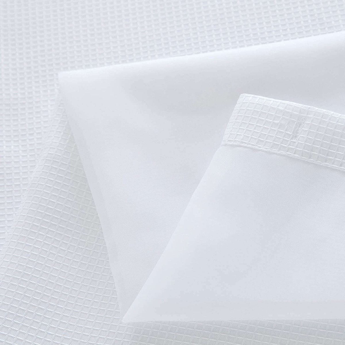 White Sheer and Grid Shower Curtain and Liner Set - Hearth Home & Living