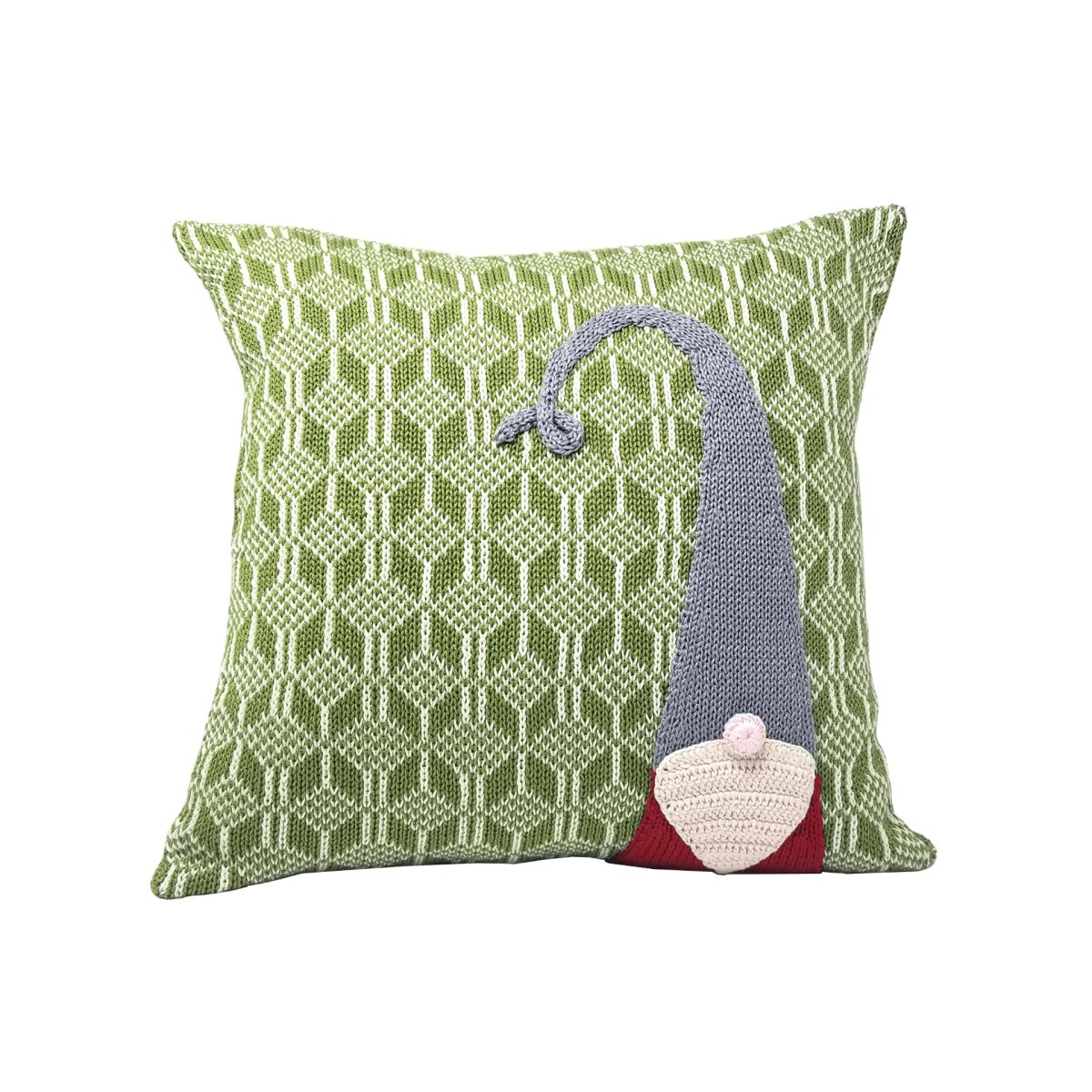 12" Hand - Crocheted Artisan Green Gnome Pillow - Hearth Home & Living