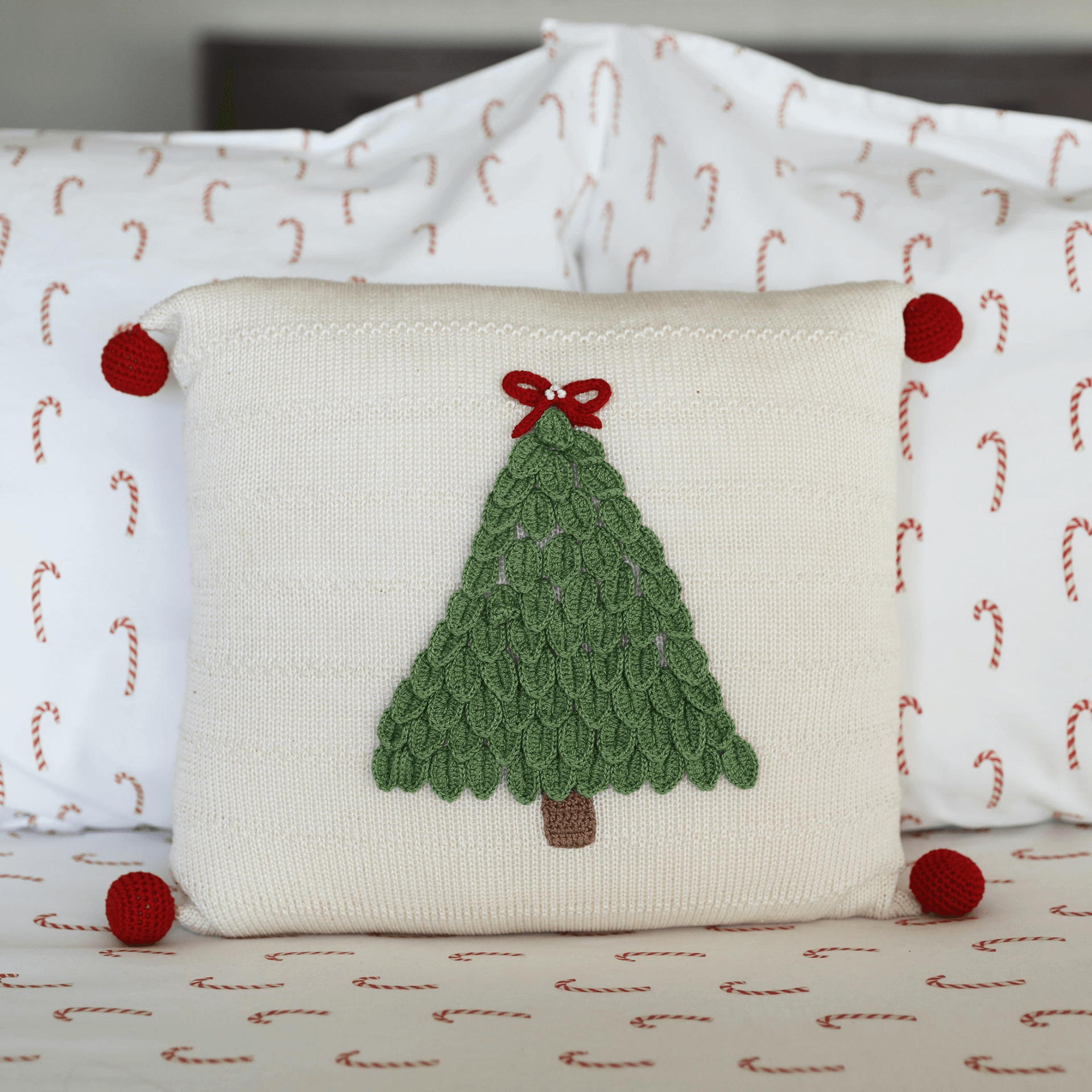 Handmade Artisan Classic Christmas Tree 12" Pillow