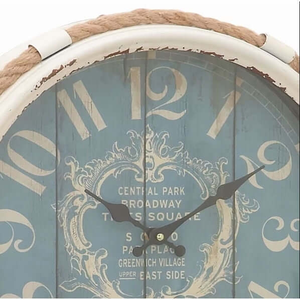 17 - inch Nautical Blue Vintage Style Wall Clock - Hearth Home & Living