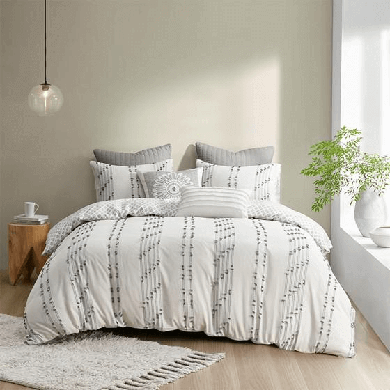 3 Piece Cotton Jacquard Comforter Set - 3