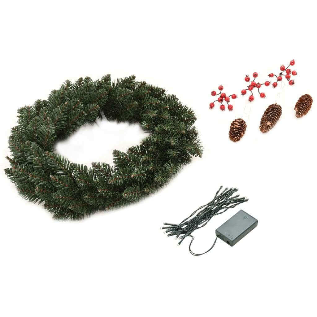 17.7" Christmas Wreaths with Decorations, 2Pcs. Green - Hearth Home & Living