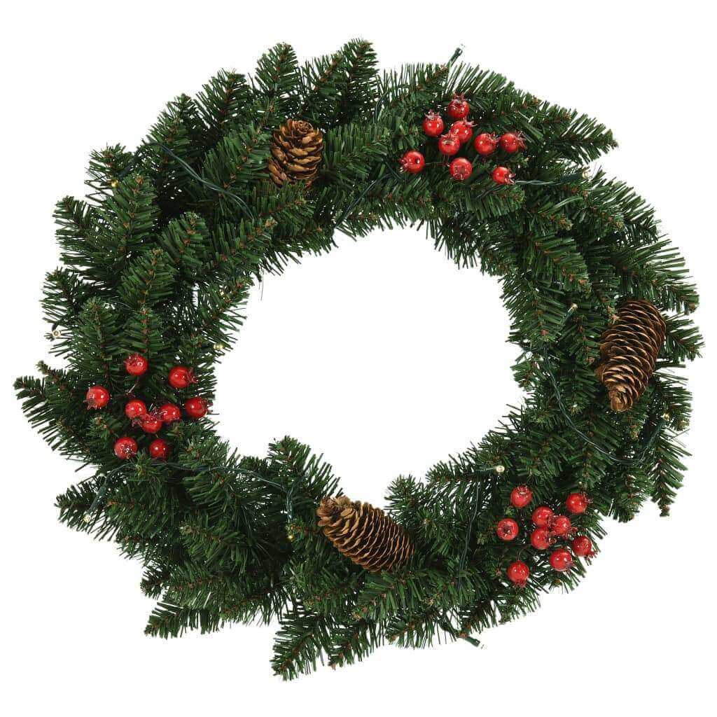 17.7" Christmas Wreaths with Decorations, 2Pcs. Green - Hearth Home & Living