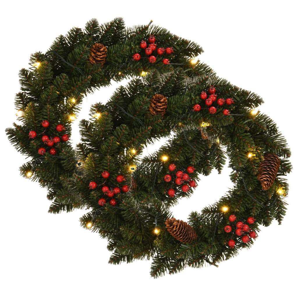 17.7" Christmas Wreaths with Decorations, 2Pcs. Green - Hearth Home & Living