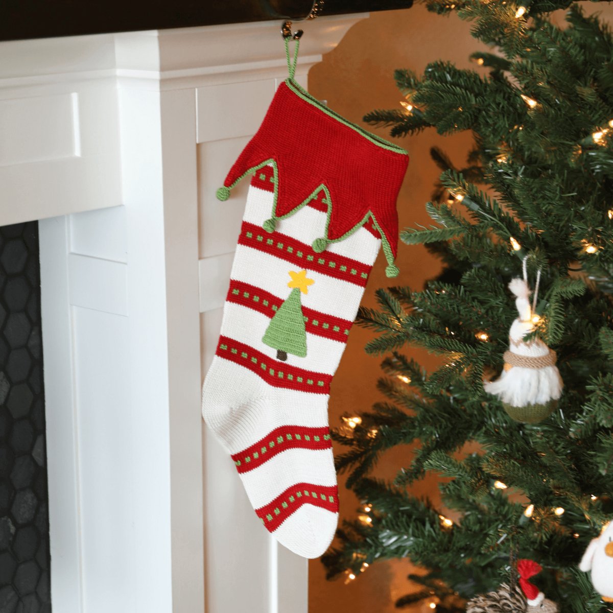 18" Handmade Artisanal Christmas Star Tree Stocking - Hearth Home & Living