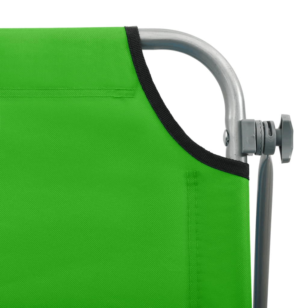 Sun Lounger with Canopy Steel Green
