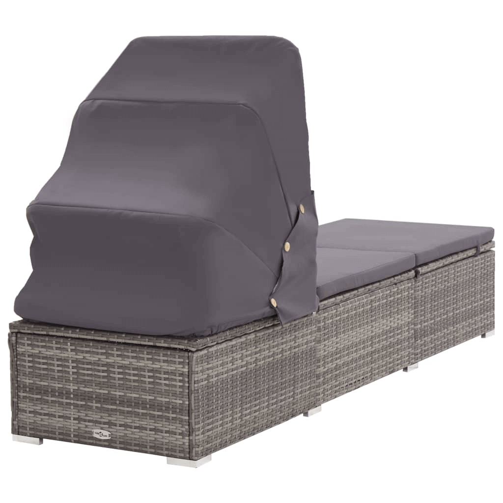 Sun lounger with Shade in Gray