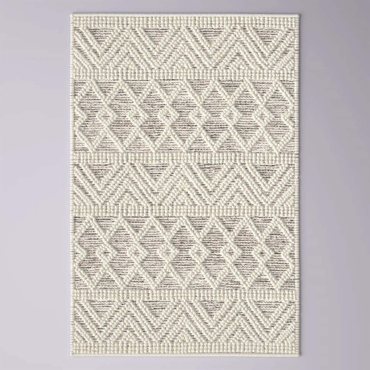 2 - ft. x 3 - ft. Hand Woven Wool Blend Grey Beige Ivory Persian Style Area Rug - Hearth Home & Living