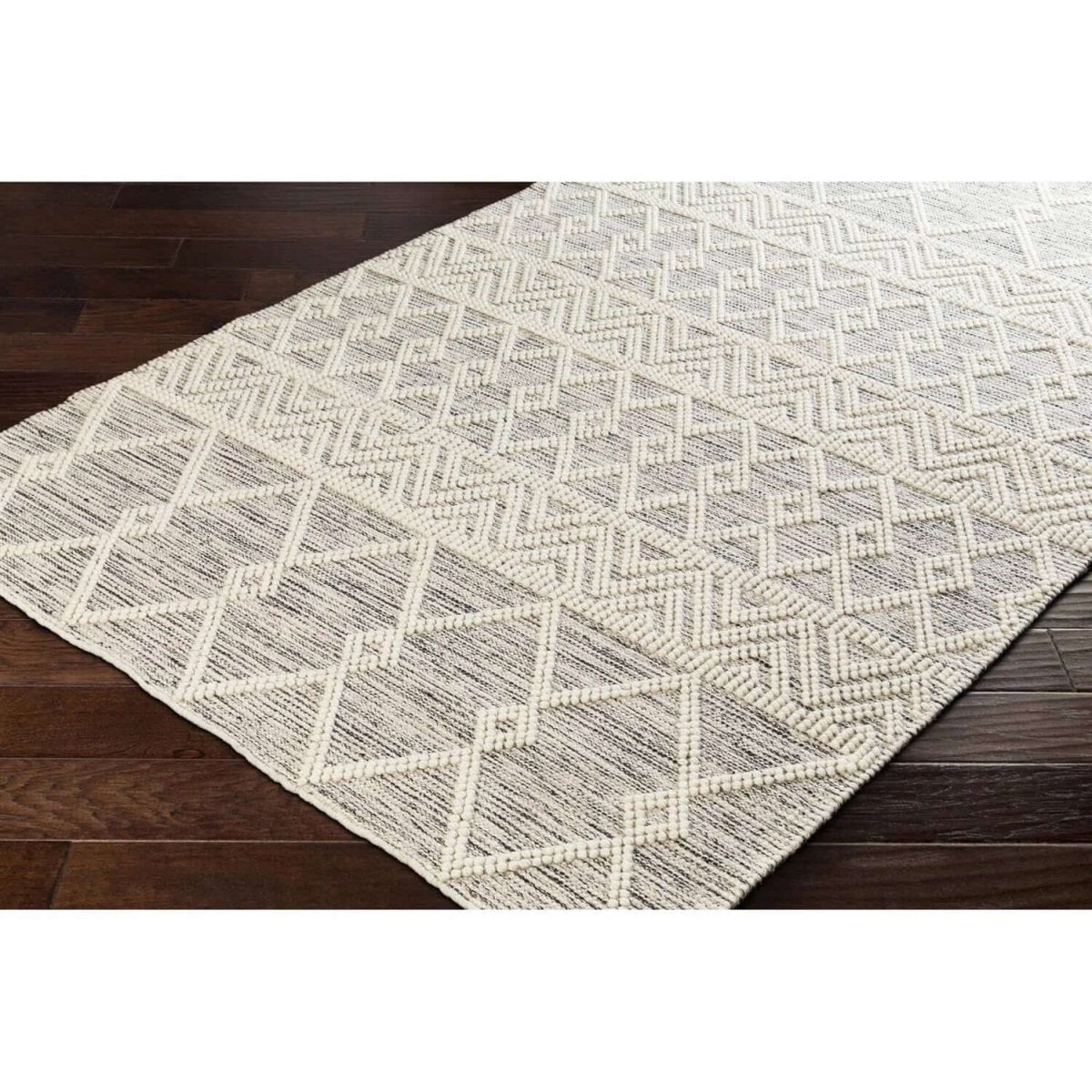 2 - ft. x 3 - ft. Hand Woven Wool Blend Grey Beige Ivory Persian Style Area Rug - Hearth Home & Living