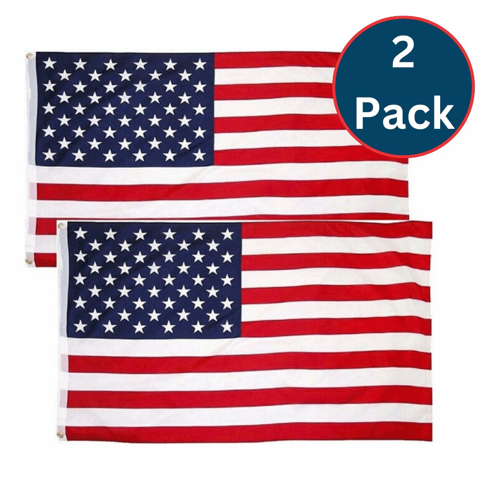 2 Pack 3x5 Ft. American Flag US Flags w/ Brass Grommets - Hearth Home & Living