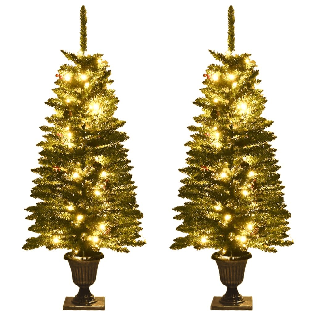 2 Pc. Christmas Trees, with Decorative Wreath and Garland Set - Hearth Home & Living