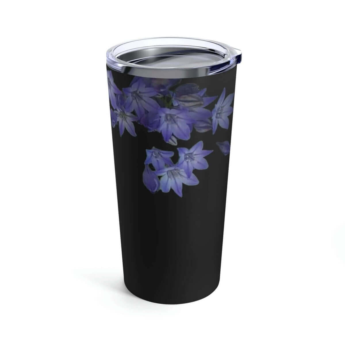 20 Oz. Black Floral Design Tumbler with Clear Lid - Hearth Home & Living