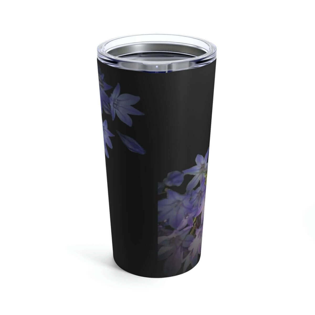 20 Oz. Black Floral Design Tumbler with Clear Lid - Hearth Home & Living