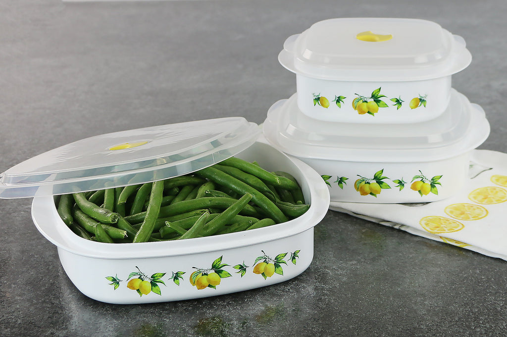 6pc Microwave Cookware & Storage Set, Fresh Lemons