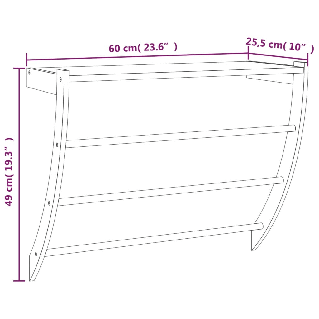 Solid Wood Walnut Towel Rack - 6