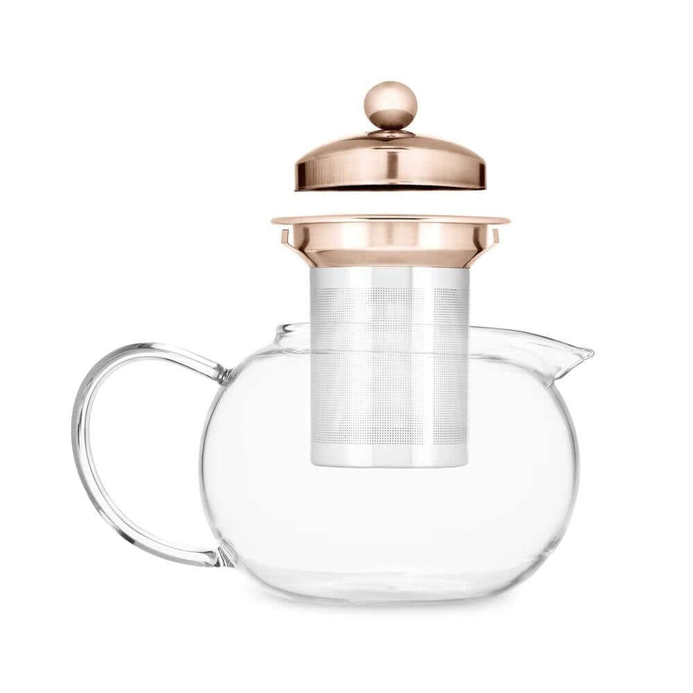 28 oz Glass Teapot with Removeable Rose Gold Stainless Steel Infuser - Hearth Home & Living