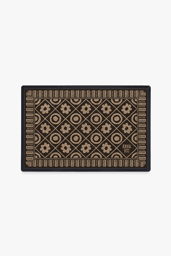 Floral Black Doormat Media 3 of 3