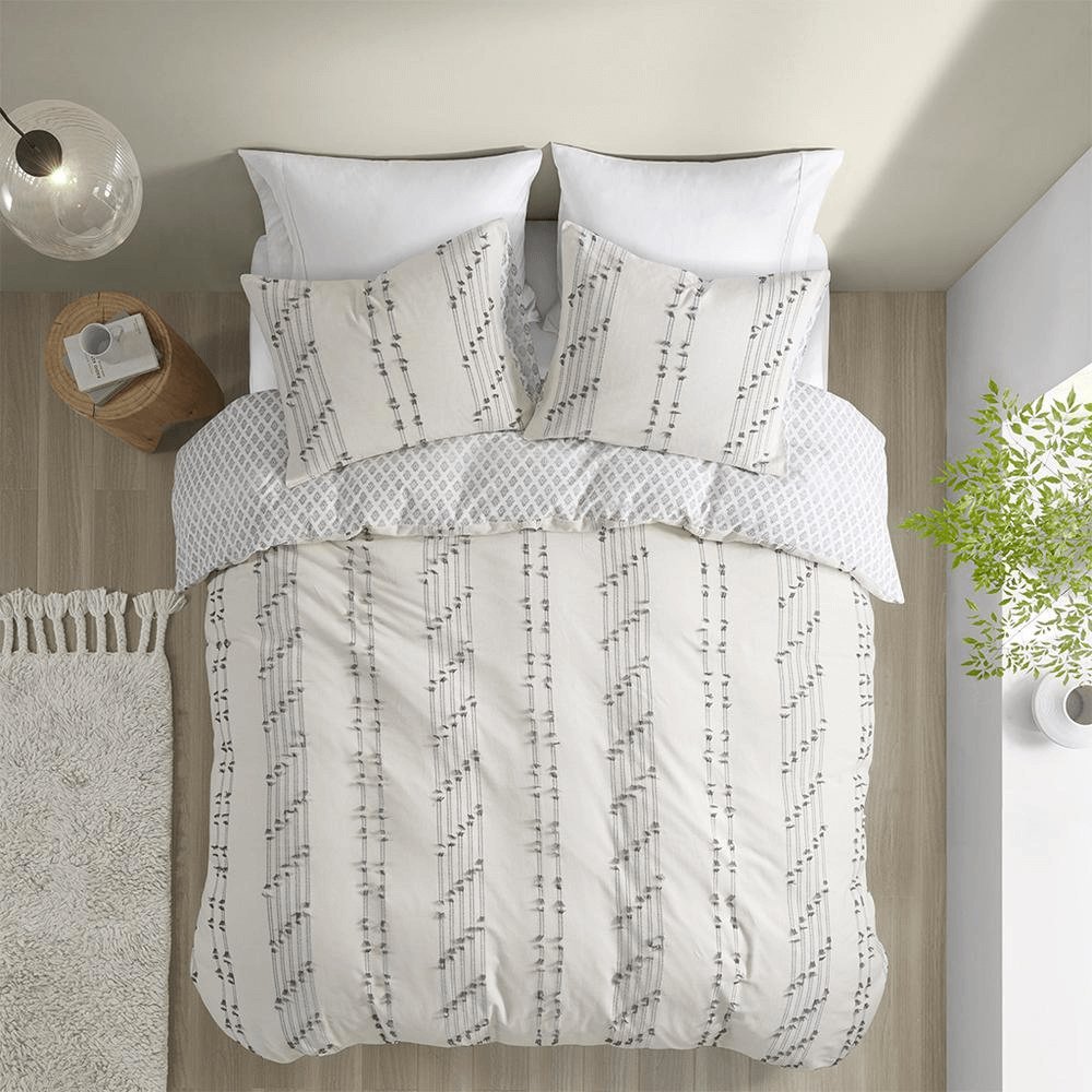 3 - Piece Cotton Jacquard Comforter Set - Kara - Hearth Home & Living