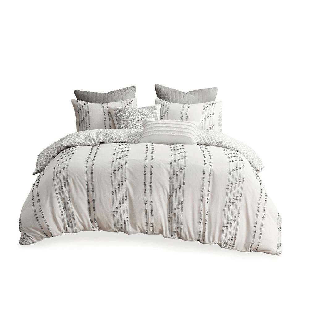 3 - Piece Cotton Jacquard Comforter Set - Kara - Hearth Home & Living