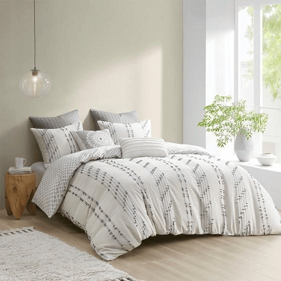 3 - Piece Cotton Jacquard Comforter Set - Kara - Hearth Home & Living