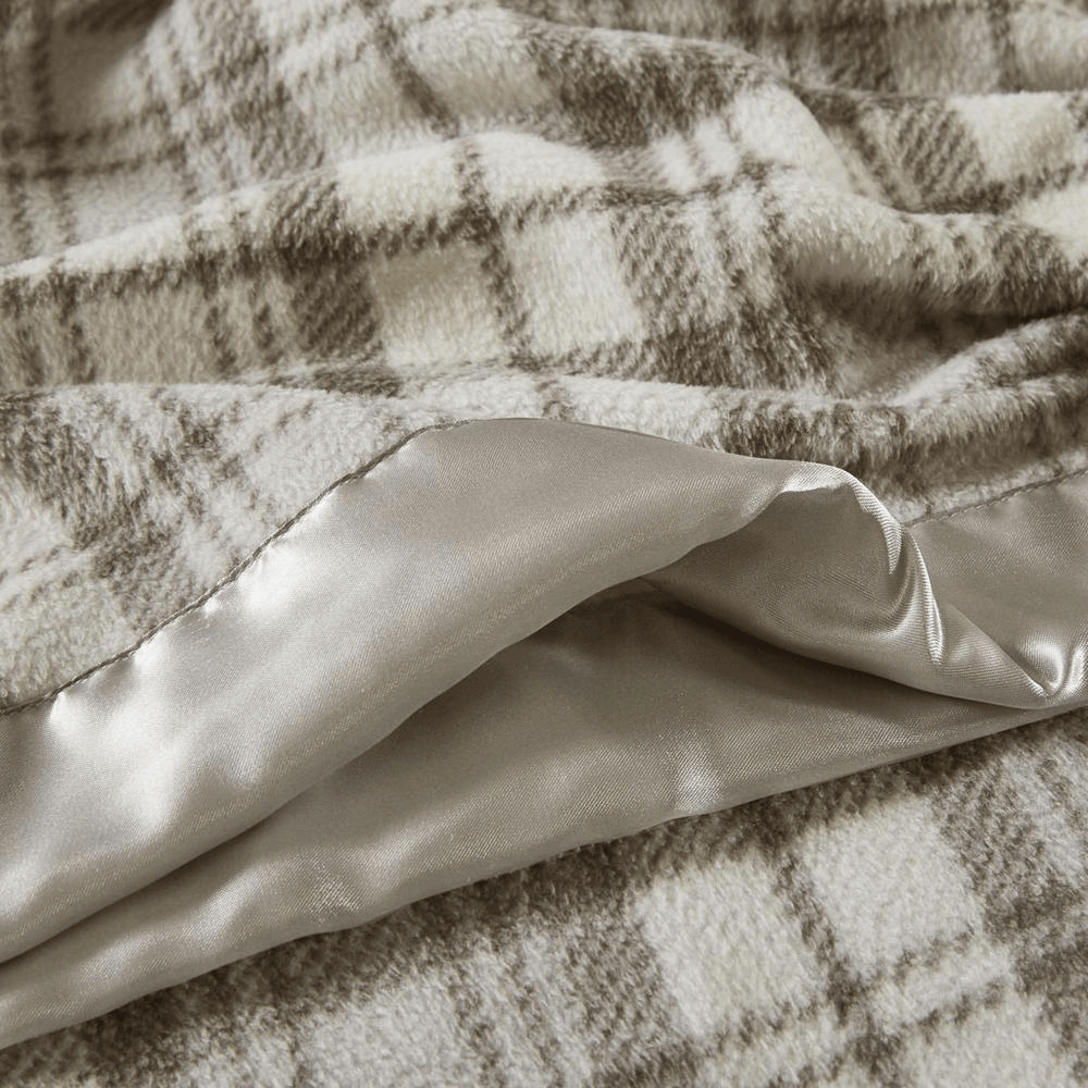 Knitted Micro Fleece Blanket Brown - 2