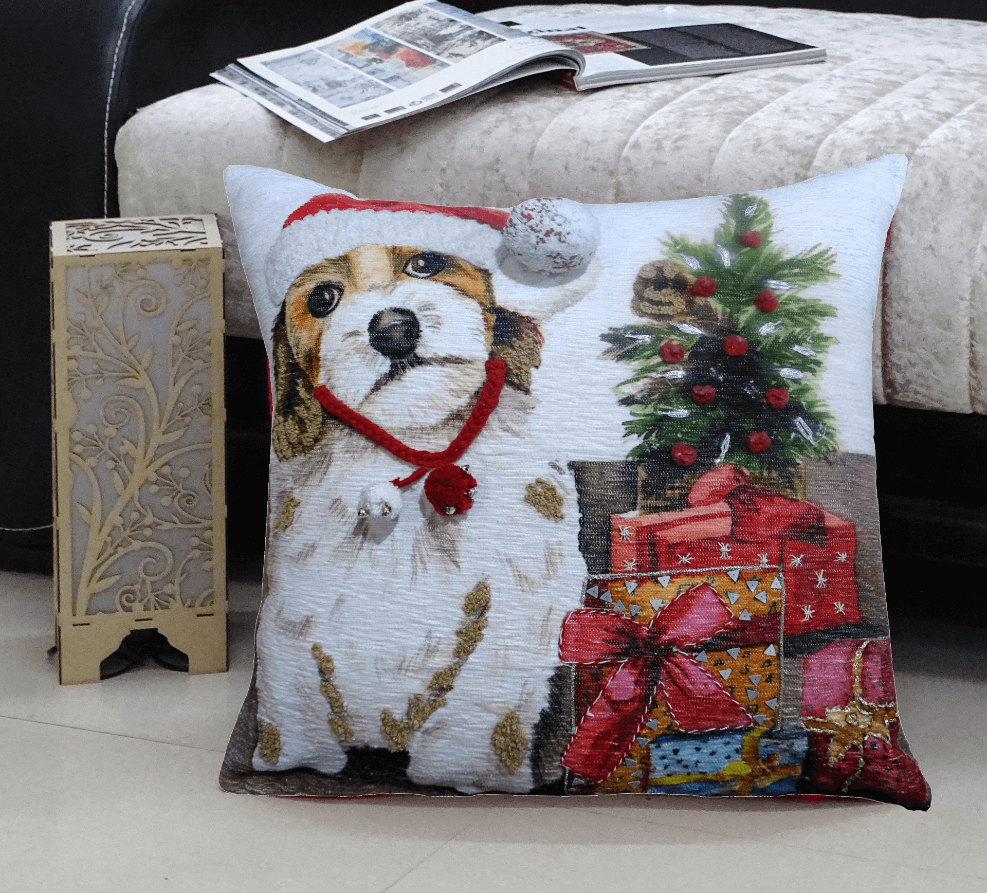Christmas Cutie Puppy Accent Throw Pillow  20" x 20" | Hearth Home & Living