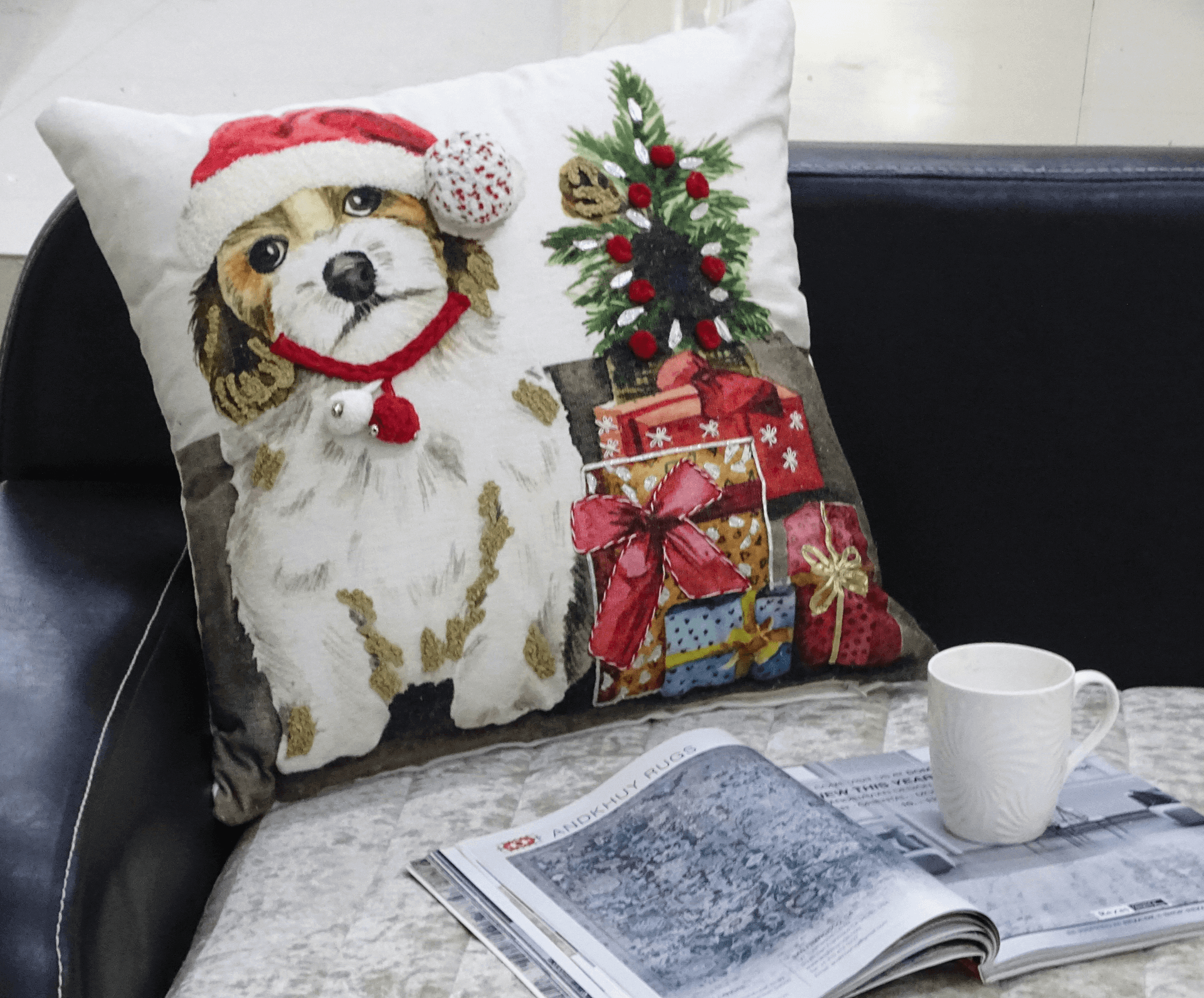 Christmas Cutie Puppy Accent Throw Pillow  20" x 20" | Hearth Home & Living