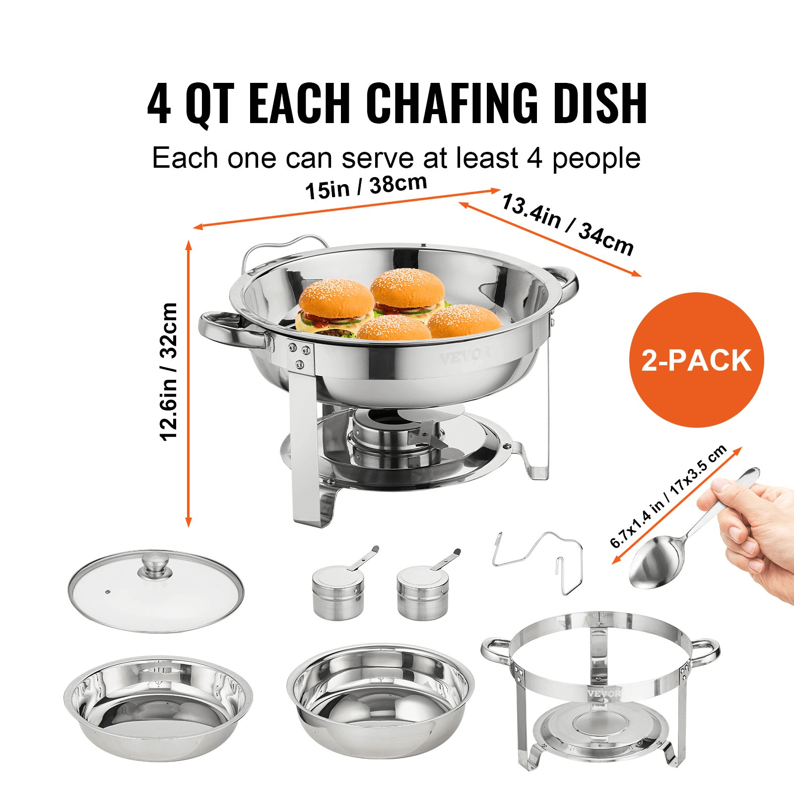 2 pack round chafing dish set-2