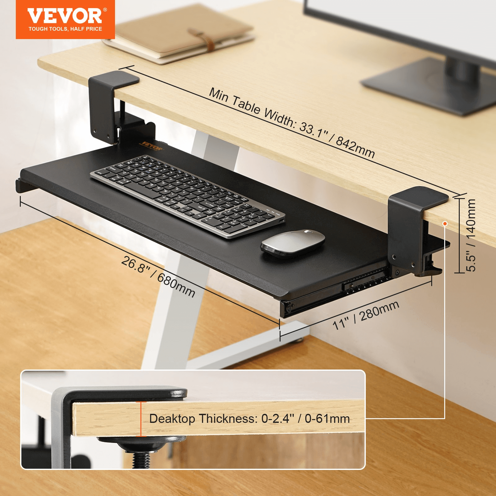 Under desk Keyboard Tray-6