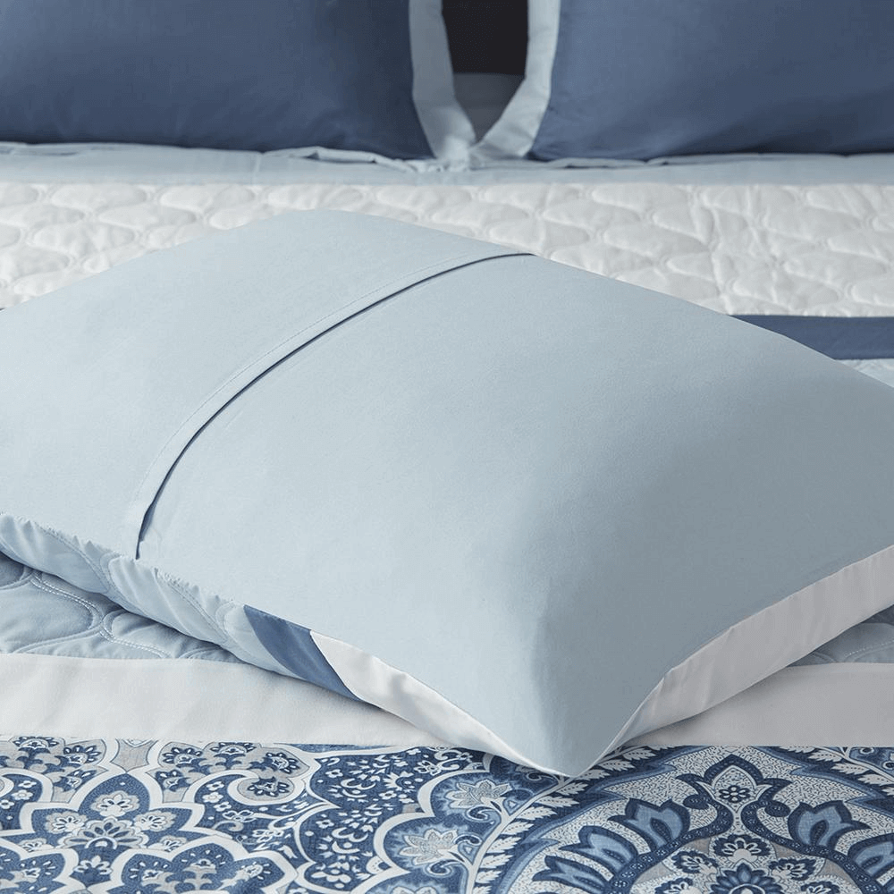 8 Piece Blue Comforter Set - 6