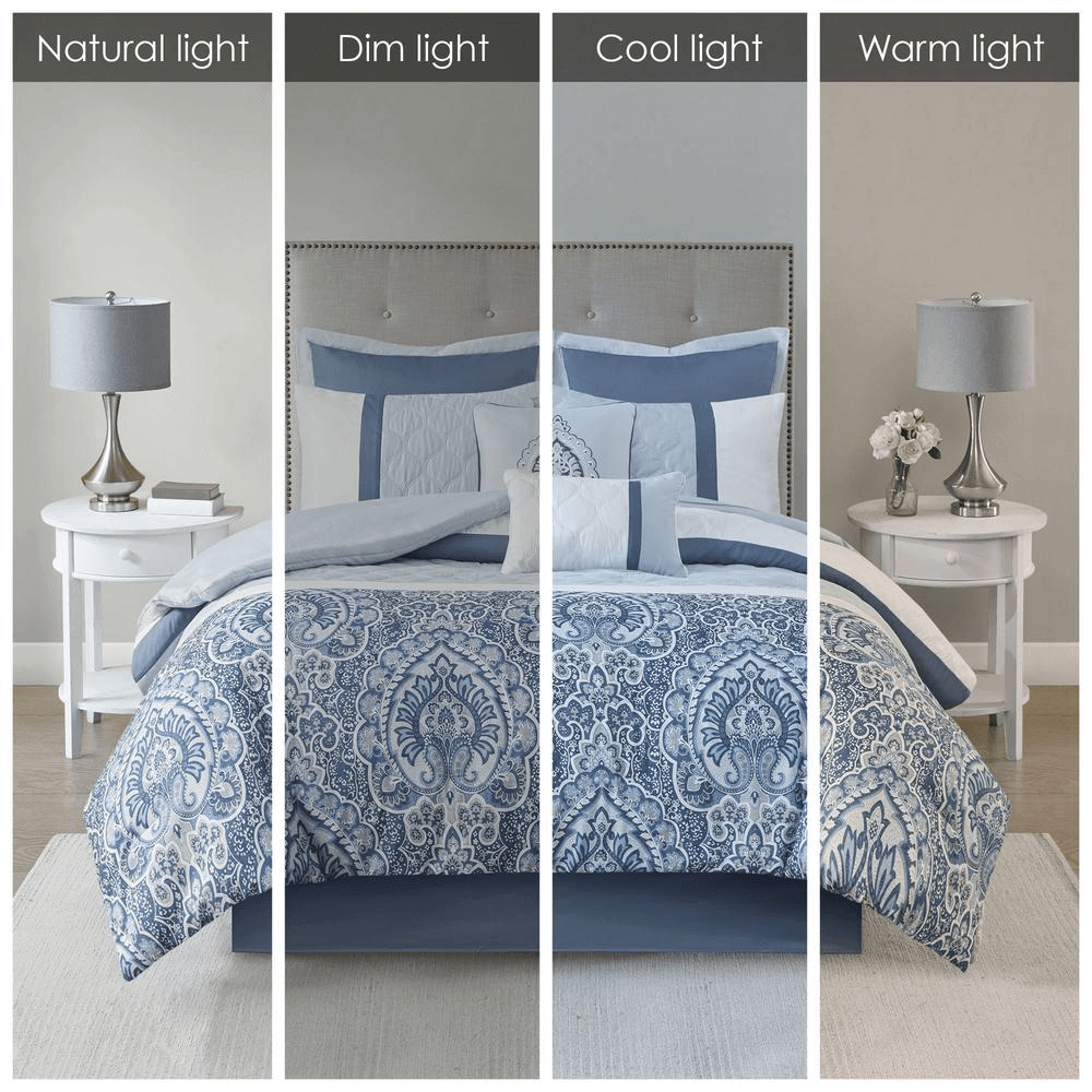 8 Piece Blue Comforter Set - 7