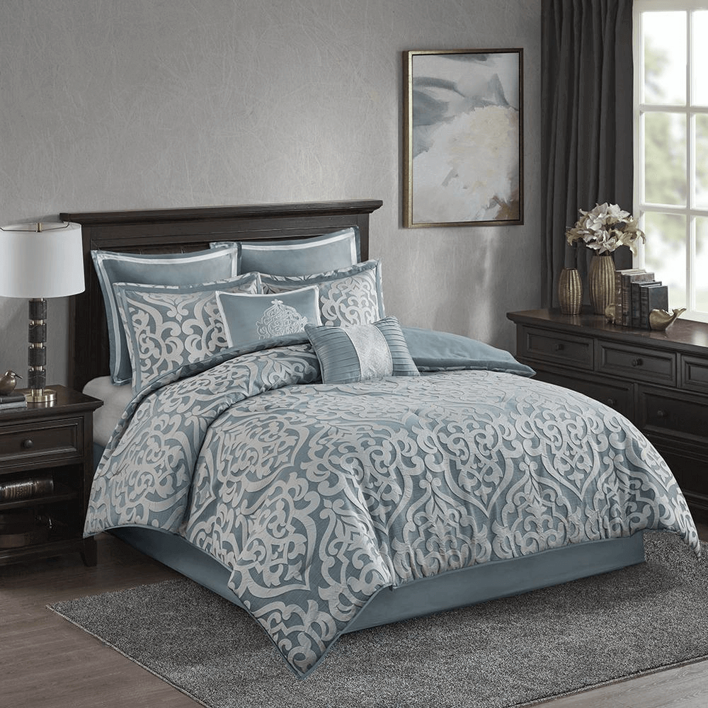 8 Piece Jacquard Comforter Set - 12