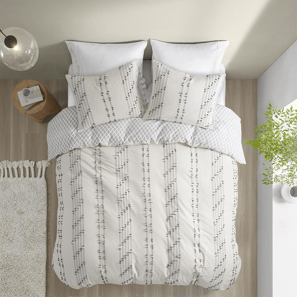 3 Piece Cotton Jacquard Comforter Set - 8