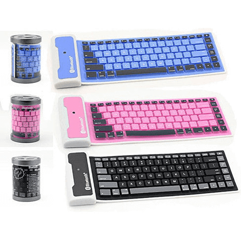 Flexible keyboard blue, pink, black