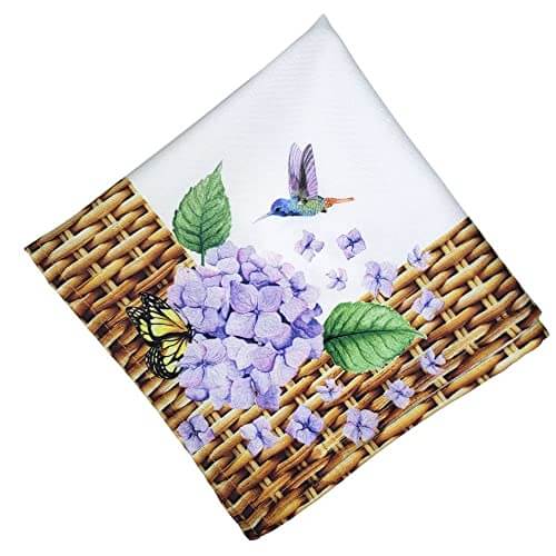 Hydrangeas Flower Bird Napkins - 4