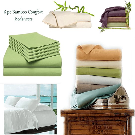 6 - Piece Luxury Soft Bamboo Bed Sheet Set in 12 Colors - Hearth Home & Living